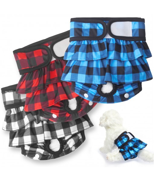 Petbank Female Dog Diaper - 3 Pack Reusable Dog Nappies Dress 