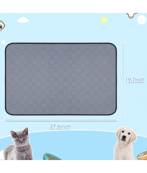 Petbank 2 Pack Washable Dog Pee Pads - 27.6"X19.7" Non-Slip Pee Pad for Puppy Dogs, Fast Absorbent, Reusable, Waterproof Pet Pee Pad for Training, Incontinence, for Playpen, Dog Bowl Mat