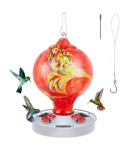 Solar Powered Hummingbird Feeder for Outdoors