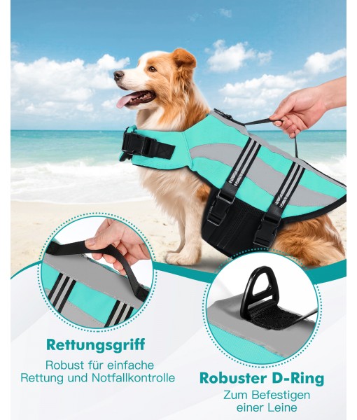 Petbank life jacket dog, Pet life jacket, Adjustable dog life jacket dog life jacket with reflective stripes, Pet life jacket, buoyancy suit for small, medium and large dogs