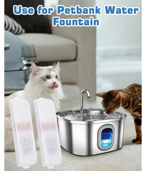 Cat Water Fountain Filter, 6 Filters + 6 Pre-Filter Sponges Filter Replacement, Compatible with Petbank Cat Water Fountain, Multiple Filtration, Isolates Floating Hairs and gets rid of Odors