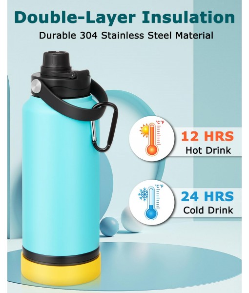 Petbank Portable Dog Water Bottle, 32OZ All-in-One Dog Water Bottle, with Dog Drinking Bowl & Food Bowl, Leak Proof, Double Vacuum Insulation, Dog Travel Water Bottle for Walking Hiking Camping